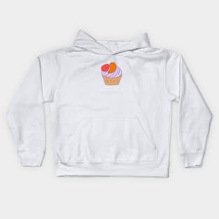 One cake with cream and fruit. Kids Hoodie